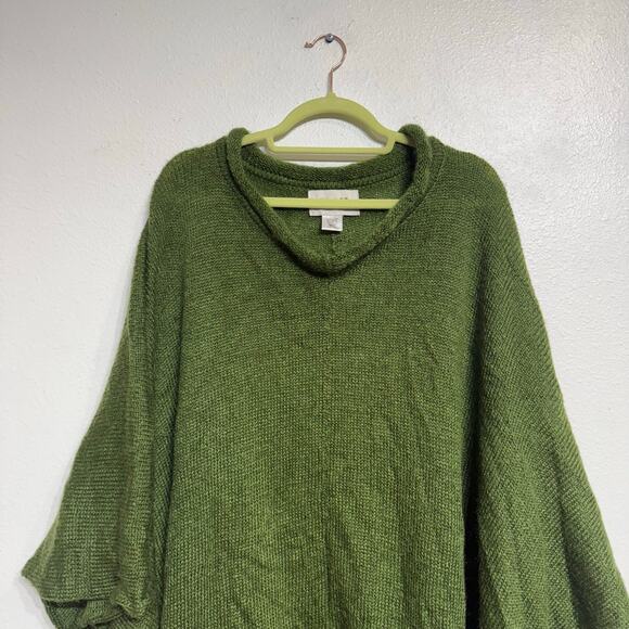 Flax Green Mohair Blend Poncho Sweater Sz M - Picture 3 of 11